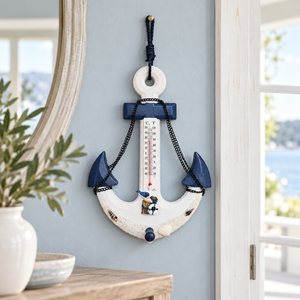 Nautical Anchor Wall Hook with Thermometer