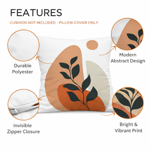 Modern Minimalist Square Pillowcase, 17 x 17 Inch Farmhouse Bohemian Decorative Cushion Cover for Living Room Bedroom