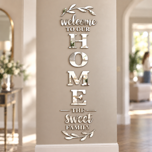 Silver DIY 3D Acrylic HOME Wall Stickers and Decals