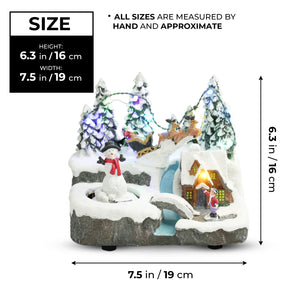 Christmas Village Set, Animated Figures, Musical Carousel, 6" Xmas Decor by Sona Casa