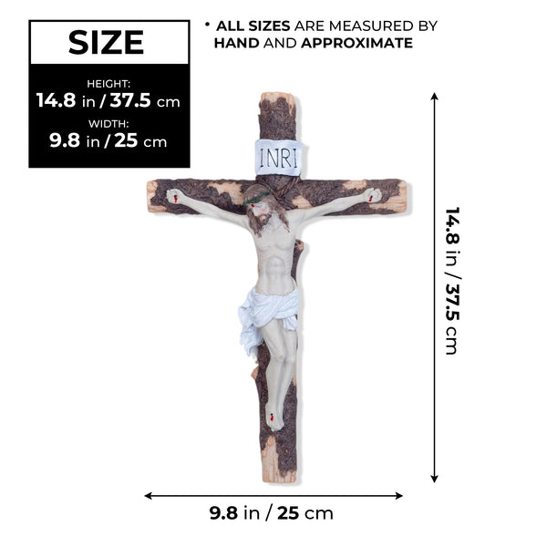 Jesus On Cross Wall Decor,  15" Crucifix Altar Decorative