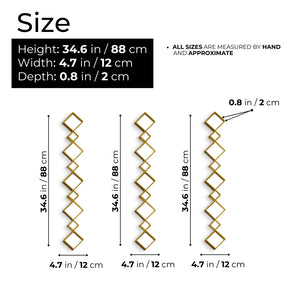 Golden Accent Mirror Set of 3, 35" Home or Office Wall Decor-Sona Casa