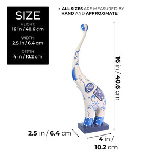 Whimsical Circus Elephant Statue, 16" Home or Office Art Decor, Gift by Sona Casa