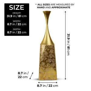 Gold Metal Tall Vase for Living Room, 32" Large Decorative Vase by Sona Casa