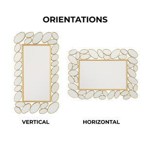 Decorative Wall Mirror with Gold Frame, Lightweight, High Quality Glass, Vertical & Horizontal Mount, Gift-Sona Casa