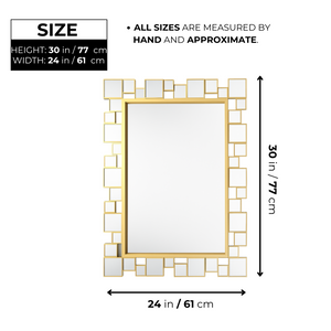 Decorative Wall Mirror with Gold Frame, Lightweight, High Quality Glass, Vertical Horizontal Orientation Hanging Wall Decor Gift-Sona Casa
