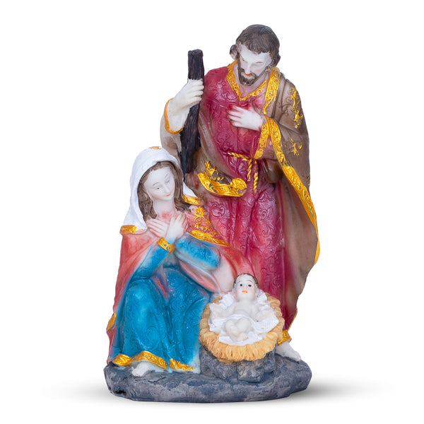 Holy Family Nativity Set, 8" Handcrafted Joseph, Mary & Jesus Statue