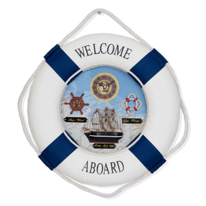 High Quality Lifebuoy Silent Wall Clock, 14" Nautical Home Decor by Sona Casa