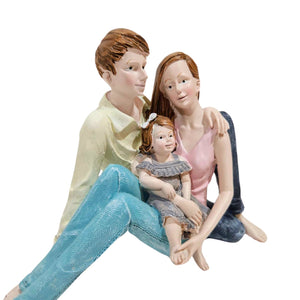 Family Figurine, 5" Father Mother Daughter Statue Modern Tabletop Decor by Sona Casa