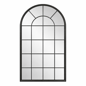 Arch Window Mirror, 103 cm Large Black Decorative Wall Mirror for Living Room, Hallway & Bedroom by Sona Casa