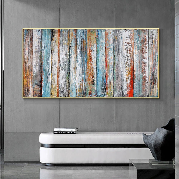 Tree Bark Painting - Extra Large Abstract Art Canvas, Rustic Tree Wall Decor for Modern Living Room, Unique Hand-Painted Gift by Sona Casa