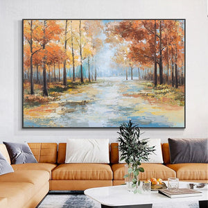 Solidarity of Fall - Landscape Oil Painting Modern Wall Art Canvas Painting For Living Room Home Decoration by Sona Casa
