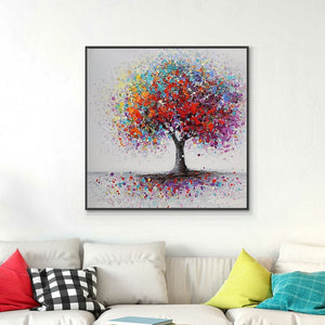 Tree Of Life - Abstract Painting, Colorful Splash Modern Wall Art, Original Hand Painted Oil Painting for Home Decor by Sona Casa