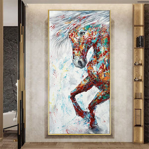 Textured Animal Painting, Original Hand-Painted Horse Art, Contemporary Bedroom Wall Decor, Art Collector Gift by Sona Casa