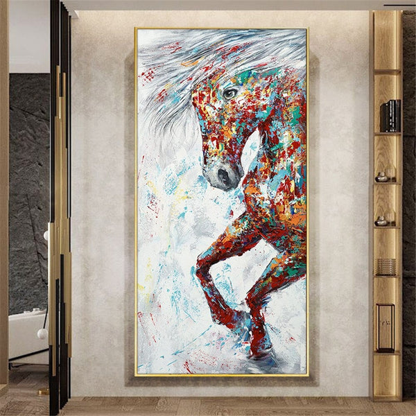 Textured Animal Painting, Original Hand-Painted Horse Art, Contemporary Bedroom Wall Decor, Art Collector Gift by Sona Casa