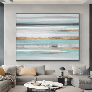 Original Painting on Canvas, Textured Seascape Abstract, Contemporary Office Wall Decor by Sona Casa