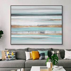 Original Painting on Canvas, Textured Seascape Abstract, Contemporary Office Wall Decor by Sona Casa