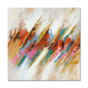 Abstract Pattern Painting, Vibrant Modern Wall Art Canvas, Original Large Oil Painting for Chic Living Room Decor by Sona Casa