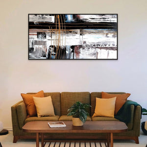 Handmade Abstract Art, Deep Space Oil Painting, Minimalist Bedroom Wall Painting, Framed Wall Art for New Home by Sona Casa