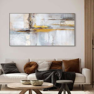 Abstract Painting on Canvas - Handmade Golden Yellow & Brown Textured Art for Living Room Decor, Unique Housewarming Gift by Sona Casa