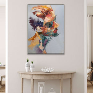 Abstract Wall Decor Abstract Reality Large Wall Painting Man Portrait Abstract Painting Handmade Wall Art Living Room Wall Decor Gift by Sona Casa