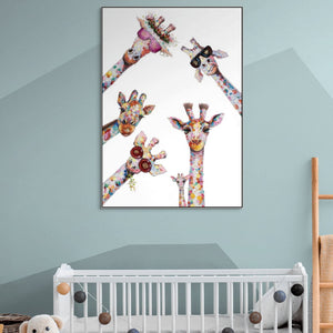 Giraffe Animal Painting On Canvas, Painting for Kids Room, Colorful Art, Nursery Decor, Wall Decor for Kids Room, Wall Painting for Playroom by Sona Casa