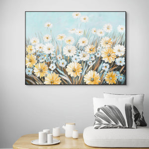 Floral Wall Art, Hand-Painted Spring Blossoms Painting, Large Canvas Wall Art for Living Room, Unique Housewarming Gift by Sona Casa