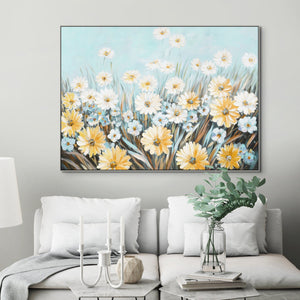 Floral Wall Art, Hand-Painted Spring Blossoms Painting, Large Canvas Wall Art for Living Room, Unique Housewarming Gift by Sona Casa