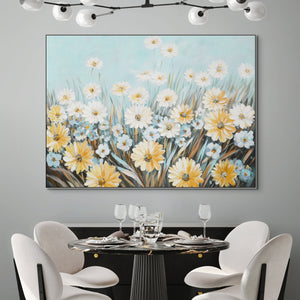 Floral Wall Art, Hand-Painted Spring Blossoms Painting, Large Canvas Wall Art for Living Room, Unique Housewarming Gift by Sona Casa