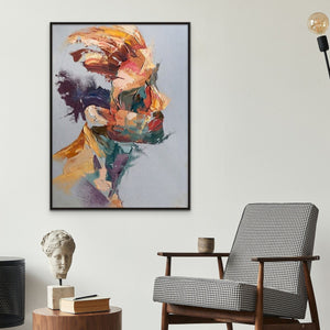 Abstract Wall Decor Abstract Reality Large Wall Painting Man Portrait Abstract Painting Handmade Wall Art Living Room Wall Decor Gift by Sona Casa