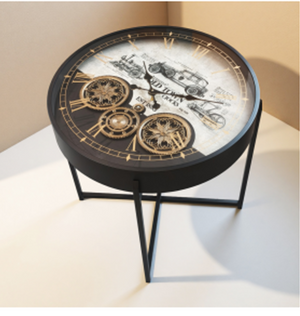 Round Coffee table with clock