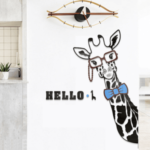 Adorable Black Giraffe DIY Acrylic Wall Sticker for Home Decoration by Sona Casa