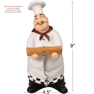 Chef Wine Cork Opener, Resin Statue, Kitchen Restaurant Bar Decor by Sona Casa