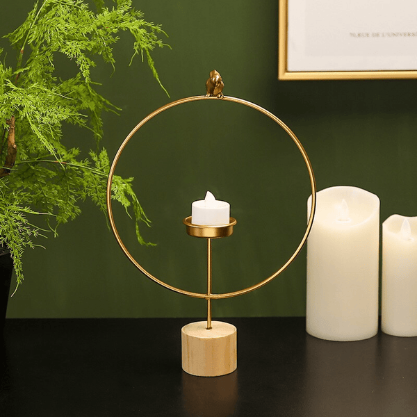 Round Golden Bird Tealight Candle Holder by Accent Collection Home Decor