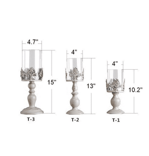 Retro Candle Holder Set, 15" 13" 10" Classy Tabletop Decorations by Sona Casa